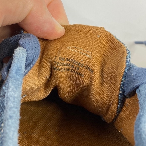 Frye Blue Gia Canvas Low Lace Canvas Sneakers Shoes Women's 7.5 - Picture 10 of 11